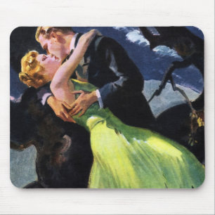 Vintage Love and Romance, Romantic Kiss Mouse Pad