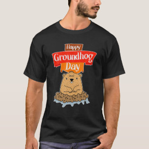 Vintage Love Animal Happy Groundhog Day Funny Cart T-Shirt