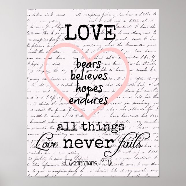 Vintage Love Bible Verse Poster (Front)