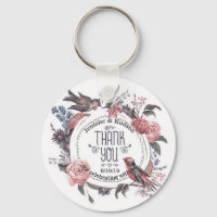 Vintage Love Bird Floral Thank You Wedding Favour
