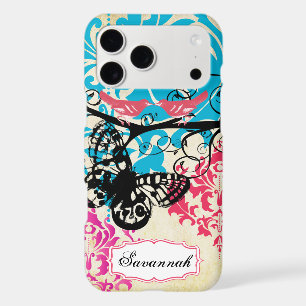 Vintage Love Birds Butterfly Damask