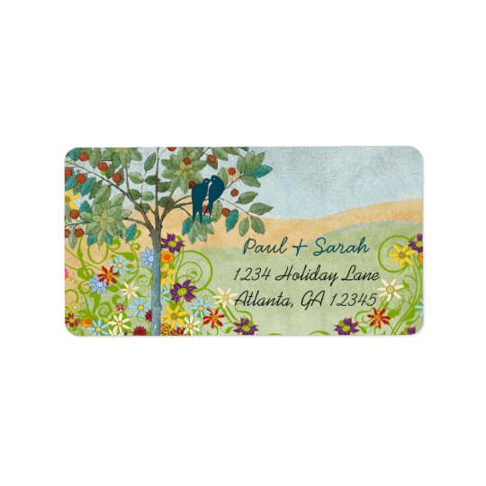 Vintage Love Birds Romantic Tree Damask Hills