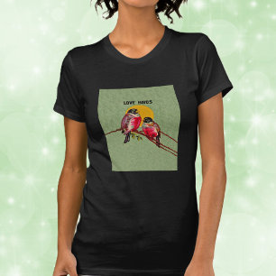 Vintage Love Birds Sun T-Shirt