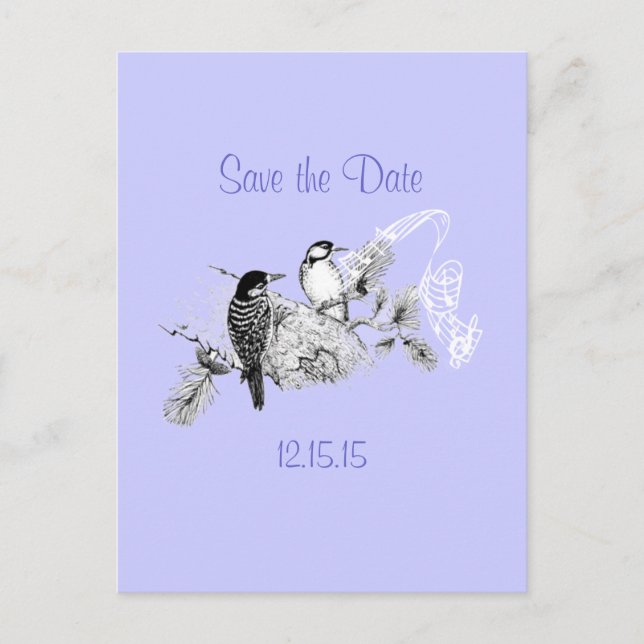 Vintage Love Birds Wedding Invitation (Front)