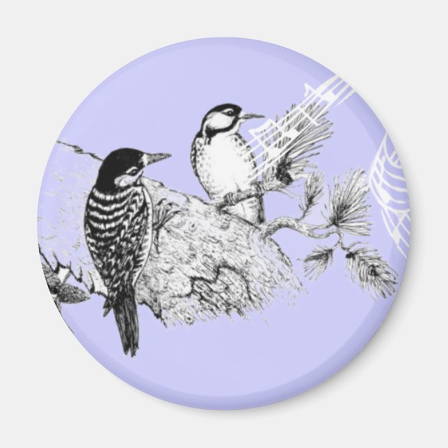 Vintage Love Birds Wedding Invitation Magnet (Front)