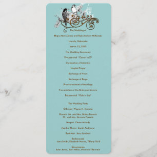 Vintage Love Birds Wedding Program