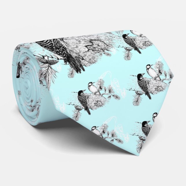 Vintage Love Birds Wedding Tie (Rolled)
