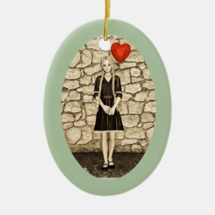 Vintage Love Ceramic Ornament