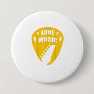 Vintage Love Guitar Music Lover Gift 3 Inch Round Button