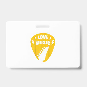 Vintage Love Guitar Music Lover Gift Badge