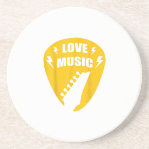 Vintage Love Guitar Music Lover Gift Coaster