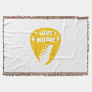 Vintage Love Guitar Music Lover Gift Throw Blanket