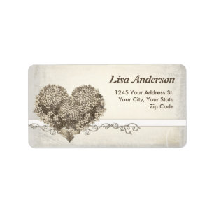 vintage love heart address label
