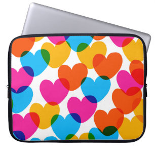 Vintage love heart, fun seamless background. laptop sleeve