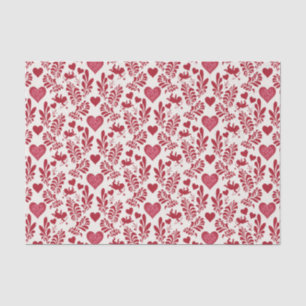 Vintage Love Hearts Floral Valentines Decoupage Tissue Paper