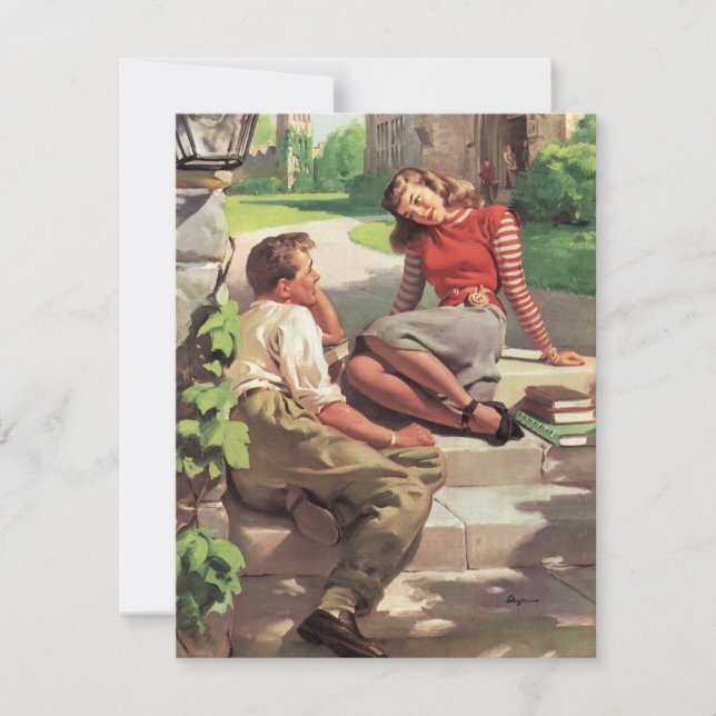 Vintage Love High School Sweethearts Save the Date (Front)