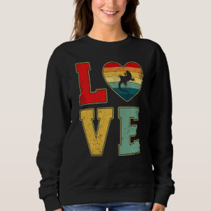 Vintage Love Leopard Gecko Retro 70s 80s Heart Far Sweatshirt