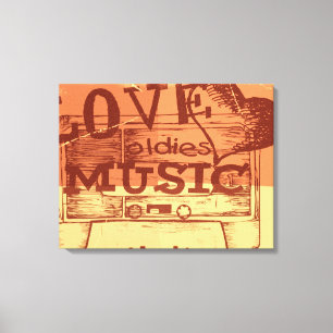 Vintage Love oldies music 2 Canvas