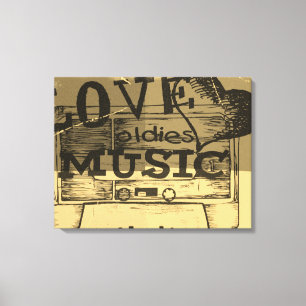 Vintage Love oldies music Canvas Print