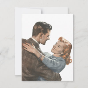 Vintage Love Romance Newlyweds Shall We Dance? Announcement
