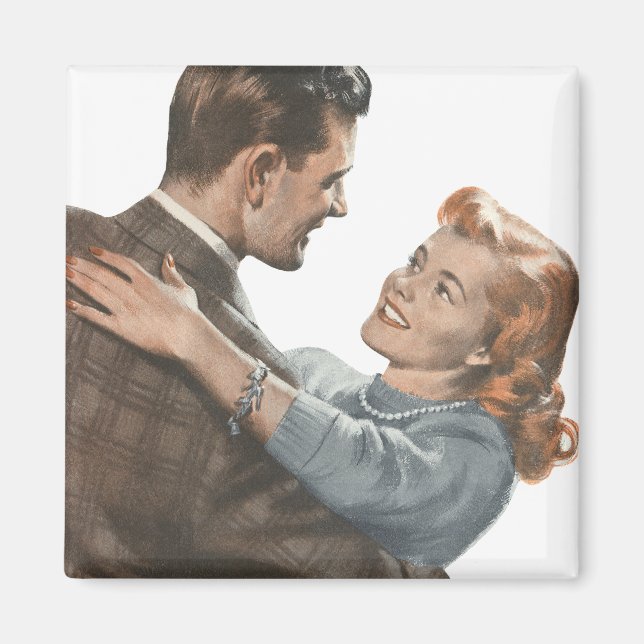 Vintage Love Romance Newlyweds Shall We Dance? Magnet (Front)