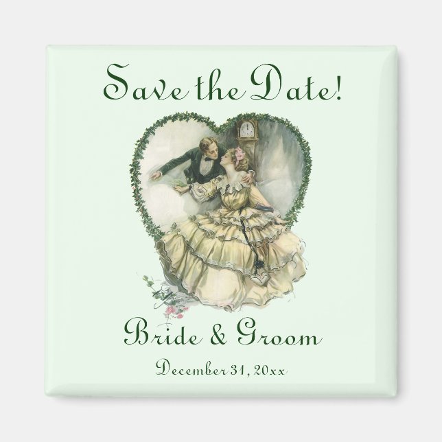 Vintage Love, Romance, Romantic, Save the Date Magnet (Front)
