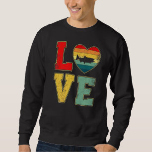 Vintage Love Salmon Retro 70s 80s Heart Farm Anima Sweatshirt