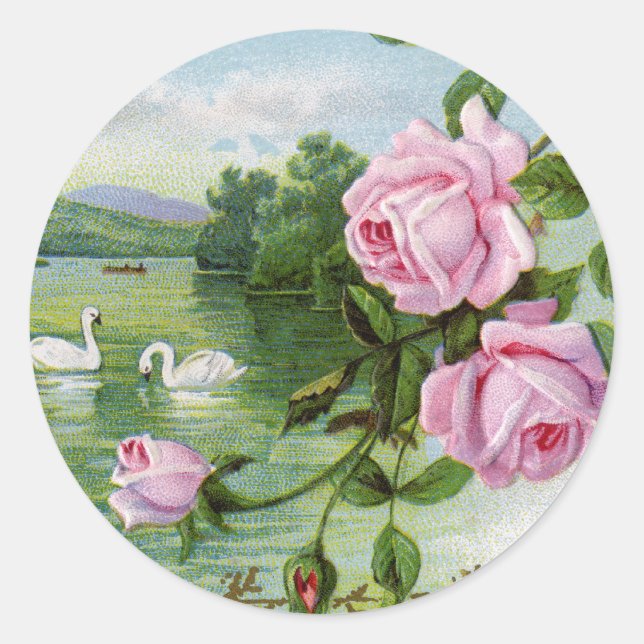 Vintage Love Stickers - Swans (Front)
