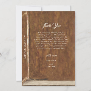 Vintage Love Story Fairytale Library Book Wedding Thank You Card