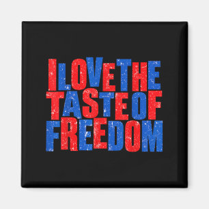 Vintage Love The Taste Of Dom Patriotic Typography Magnet