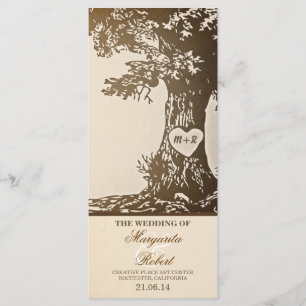 vintage love tree wedding programs