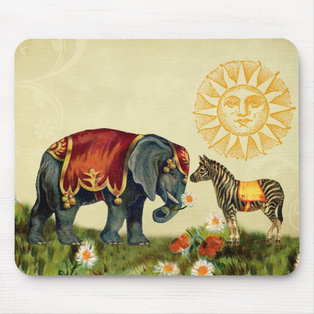 Vintage Love Valentine Collage Mouse Pad (Front)