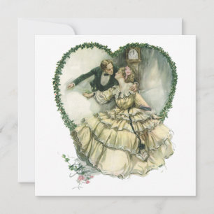 Vintage Love, Victorian Christmas Wedding Invitation