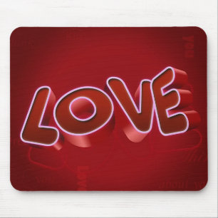 Vintage Love You Red Burgundy - Wedding Mouse Pad