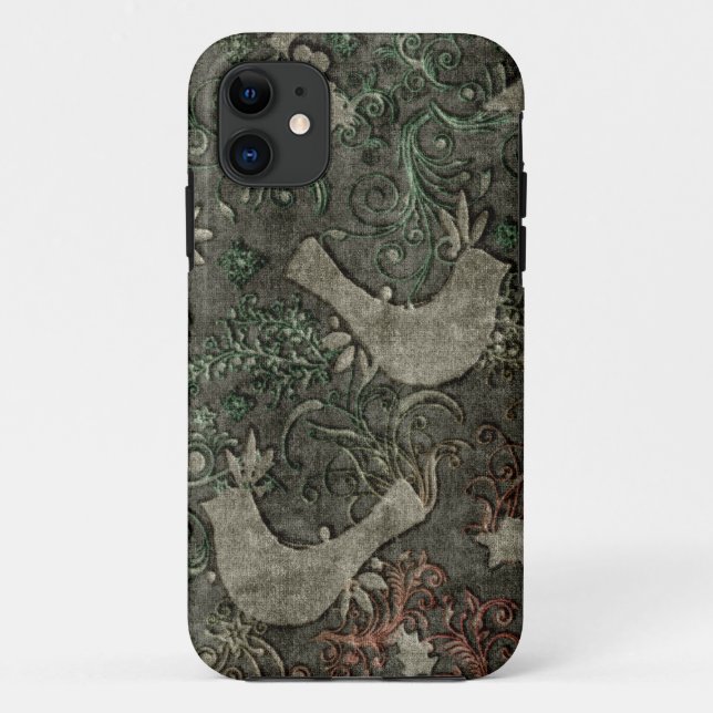 Vintage LoveBirds Embossed Print Case iPhone 5 (Back)