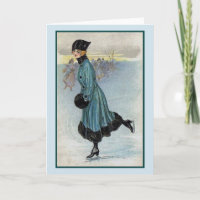 Vintage - Lovely Lady Ice Skating,