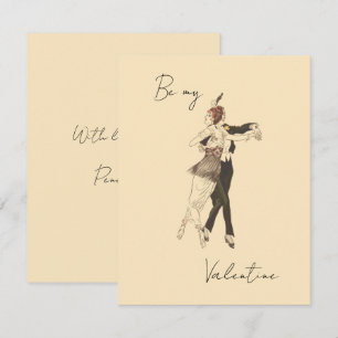 Vintage Lovers Dancing Valentine's Day Card 
