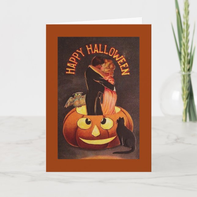 Vintage Lovers Halloween Card (Front)