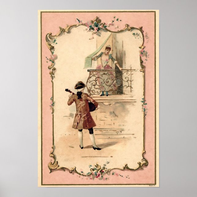 Vintage Lovers Illustration Poster (Front)