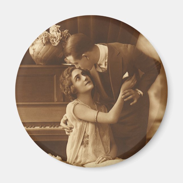 Vintage Lovers,  Love Romance Romantic Music Magnet (Front)