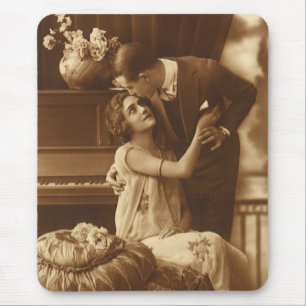 Vintage Lovers,  Love Romance Romantic Music Mouse Pad