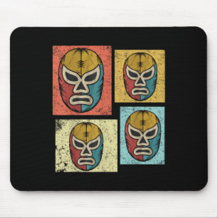 Vintage Lucha Libre Masks Funny Retro Mexican Luch Mouse Pad