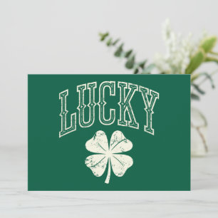 Vintage Lucky Clover St Patrick's Day Invitation