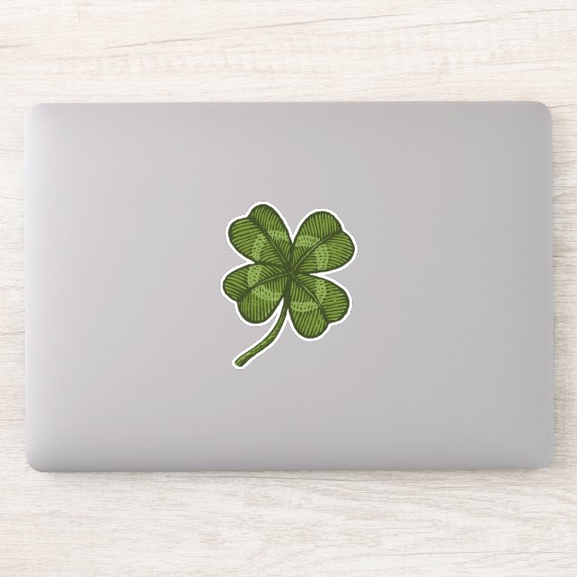 Vintage lucky four leaf clover. Shamrock. (Computer)
