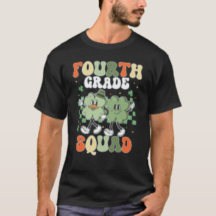 Vintage Lucky Fourth Grade Squad Teacher St Patric T-Shirt