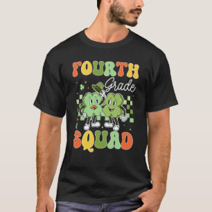Vintage Lucky Fourth Grade Squad Teacher St Patric T-Shirt