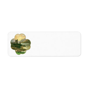 Vintage Lucky Gold Shamrock with an Irish Castle