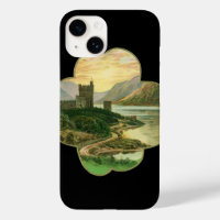 Vintage Lucky Gold Shamrock with an Irish Castle