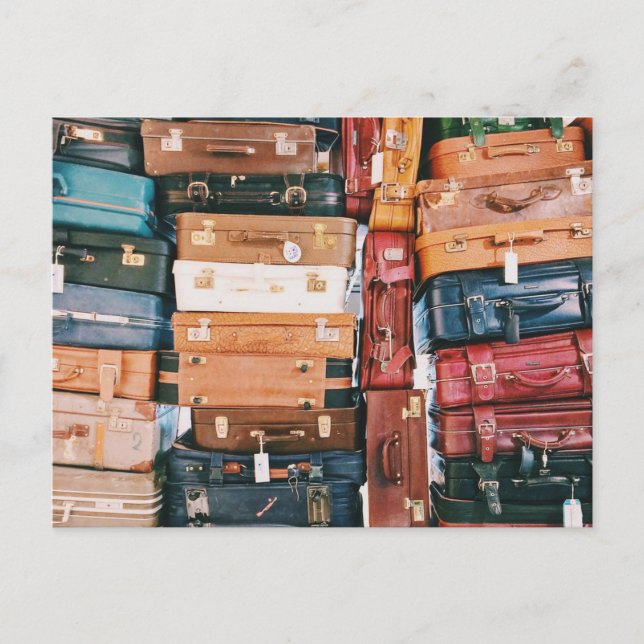 Vintage Luggage Baggage Postcard (Front)