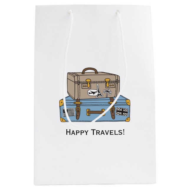 Vintage Luggage Farewell Gift Bag (Front)